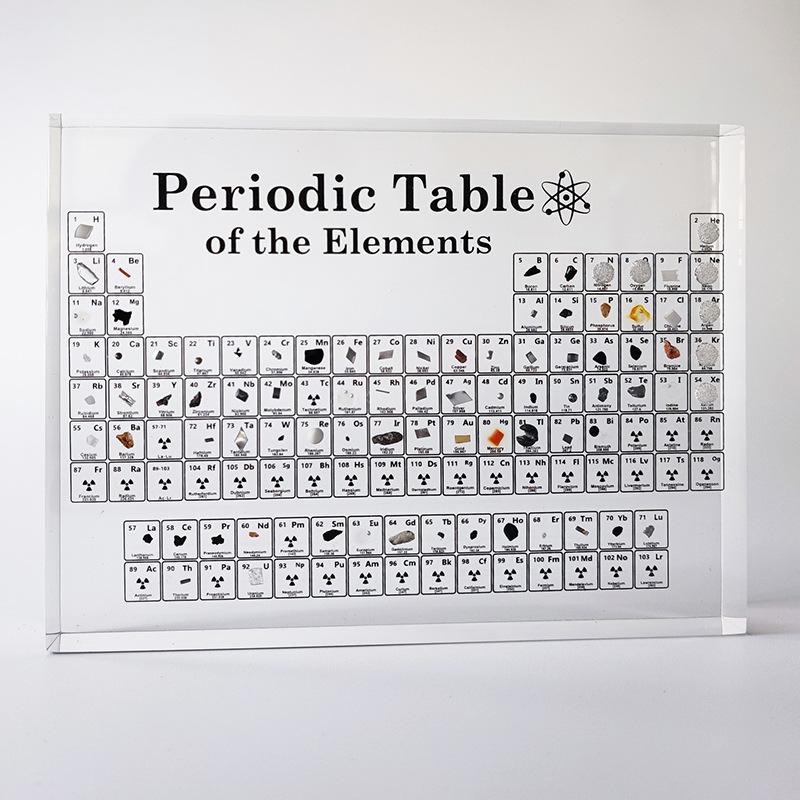 跨境83种真实元素化学元素周期表实物摆件亚克力透明内埋实物礼