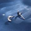Aretes de Luna Mini de Plata Esterlina s925 Estilo Coreano Fangxing para Mujer, Nuevos 2023, Aretes de Diseño Simple y Nicho a la Moda para Mujer