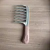 Pente Grande de Dentes Ondulados Fila Dupla de Dentes Ondulados Pente Especial para Cachear Permanentar Dentes Largos Sem Nós Cabelo Liso Fofo Styling Feminino