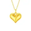 Tienda de Oro China Colgante Corazón Brillante de Oro Oro Puro 999 Corazón Collar Ancho Corazón de Durazno Amor Estilo Ins Cadena para Clavícula