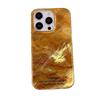 Capa para Celular iPhone 16 com Revestimento Oleoso e Glitter Dourado Origami Adequada para Apple 14/Iphonexr Capa Swirl IMD Cobertura Total
