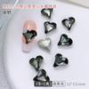 Arte de Uñas Cristal Corazón de Durazno Torcido Diamante Fondo Puntiagudo Joyería Grande y Pequeña Celebridad de Internet Caliente Corazón Super Flash Uñas Diamante Corazón Torcido Venta al por Mayor