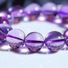 Cuentas sueltas de amatista boliviana auténticas y naturales, cuentas de cristal hechas a mano, accesorios de joyería, pulsera