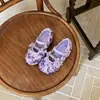 Sapatos de Couro para Meninas 2026 Outono Novo Sapatos de Couro Degradê com Lantejoulas e Strass para Combinação com Vestidos Elegantes, Sapatos de Pequena Princesa para Crianças