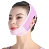 Máscara física em V leve e elástica, macia e amiga da pele, não aperta as orelhas, adequada para usar à noite para proteger os contornos faciais, com tiras