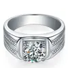 Anillo de negocios para hombre, nuevo, creativo, plateado, estilo coreano, personalidad, moda, chapado en platino, boda, dominante, anillo de diamante, regalo para novio
