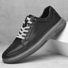 Tenis de Piel Genuina para Hombre, Zapatos Casuales Planos Blancos Antideslizantes, Zapatos de Moda, Populares entre los Jóvenes, Hechos de Piel de Vaca de Primera Capa