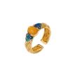 Anillo Guofeng Xiangyun de estilo antiguo, estilo palaciego, cloisonné, tejido Ruyi, apertura ajustable, regalo festivo para mujeres