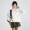 Jaqueta corta-vento fina estilo montanha para primavera e outono ao ar livre para mulheres, Casaco funcional esportivo à prova de vento e à prova d'água, Jaqueta com capuz de cor sólida para mulheres, Tendência