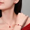 Collar de serpiente original con forma de moneda de cobre, colgante de serpiente de ágata roja china para mujer, año 2025, cadena de clavícula de marea nacional, plata de ley