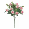 Amazon Transfronterizo Artificial 11 Piezas Rosa de Eucalipto Artificial Ramo de Novia Artificial Flor Artificial Boda Interior y Exterior