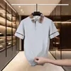 Nueva camiseta polo de comercio exterior para hombre, camiseta casual popular de manga corta de alta gama para verano con cuello camisero, top más vendido transfronterizo
