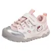 Zapatillas Deportivas de Malla para Niñas Otoño Nuevo Estilo Dibujos Animados Gato KT Velcro Transpirables Antideslizantes Zapatos para Niños Zapatos Tipo Papá para Niños