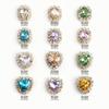 Nova joia de unha em liga em formato de coração cravejada super brilhante diamante para nail art cristal permeável mágico diamante de gelo joia de unha de cristal
