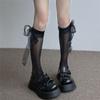 Calcetines de encaje con lazo de cinta para pantorrilla jk Lolita Versátiles Nuevos Calcetines de media pantorrilla Calcetines para mujer estudiante Calcetines transpirables