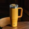 Tyeso/Taisuo Taza de Agua Aislada de Gran Capacidad Taza de Agua de Acero Inoxidable 304 con Popote para Beber Directamente Taza Portátil Refrigeradora de Hielo