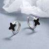 Pendientes de trébol de cuatro hojas de estilo fresco de plata de ley 925 para mujer, sencillos, con marea, estilo frío, elegantes y de alta calidad.