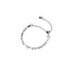 Nalan anel de corrente ajustável de prata S925 feminino pequeno fresco anel único simples luz miçanga temperamento joias J8575