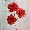 3 Cabeças de Rosa Artificiais com Bordas Enroladas para Decoração de Casamento, Parede de Flores, Arranjo de Corredor, Flores de Seda, Flores Artificiais, Arranjo de Casamento, Rosas de Diamante