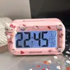 Reloj Despertador Pequeño Gato Kt Reloj de Mesita de Noche Dormitorio de Estudiantes Temporizador Multifuncional Portátil Silencioso Mini Reloj de Escritorio