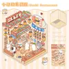 Adesivo de paisagem grande 3D tridimensional cabine cena em miniatura coleção este tamanho grande estilo chinês feito à mão adesivo DIY