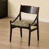 Silla de Comedor de Madera Maciza de Segunda Mano, Silla de Madera de Caucho de Diseño Retro para Uso Casual en el Hogar, Estilo Francés, Sencilla para Apartamentos Pequeños