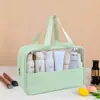 Bolsa de Cosméticos de Viaje de PVC Transparente Portátil Impermeable Neceser Cosméticos Portátil Bolsa de Almacenamiento de Gran Capacidad