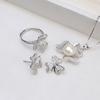 Accesorios DIY Anillo Base 3 Hojas Hierba Plata S925 Pendientes Set Colgante para Mujer Moda Estética Perla Vacío 1285