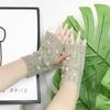 Nueva funda de brazo tejida con dos diamantes de color sólido, estilo coreano, cálida, con mangas agujereadas para medio dedo, para otoño e invierno.