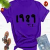 Moda europea y americana 2025 1989ts camiseta redonda simple estampada para hombre y mujer europea y americana