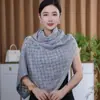 Estilo Coreano Outono e Inverno Nova Moda Versátil Botão Lã Mesclada Tricô Xale Multifuncional Roupa Exterior Lenço Elegante para Mulheres