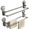 Toallero de baño sin taladro con ventosa, estante toallero montado en la pared, estante de almacenamiento para baño, barra colgante para secar toallas de inodoro