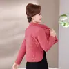 Chaleco de Algodón de Invierno para Mamá, Chaleco Largo de Manga Larga Engrosado para Mujer, Chaqueta Pequeña de Algodón para Personas de 50 Años, Adultos de Mediana Edad y Adultos Mayores, Ropa de Mujer para Otoño e Invierno, Capa Interior, Chaleco Protector para Cintura y Espalda