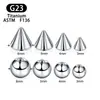 Pendientes de Aleación de Titanio F136 con Tornillos Cónicos Dentados Internos para Oreja, Studs para Cejas, Studs para Lengua, Studs para Labios, Joyería para Piercings Cabezal de Repuesto de Titanio G23