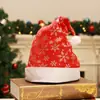 Venda Direta da Fábrica chapéu de Natal vermelho dourado veludo estampado floco de neve prateado adereços de maquiagem e vestuário de Natal chapéu Natal