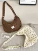6225 Bolsa de Início de Primavera Estilo Coreano, Nova Bolsa de Ombro em Veludo Cotelê com Design Único de Laço, Bolsa Transversal em Lona Versão Coreana para Mulheres