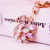 Joias de cristal strass cisne branco chaveiro de carro acessórios para bolsa feminina chaveiro pingente de metal pequeno presente 1137
