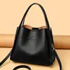 Bolso de Mano de Piel Suave para Mujer 2026 Estilo Cesta Bolso de Hombro de Alta Gama Bolso Cruzado Versátil Tipo Cubo