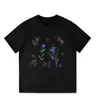 Camiseta de seda de leite com estampa floral de verão, estilo retro americano, manga curta para mulheres, novo design de nicho 2026