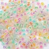 Cuentas sueltas de acrílico de 4x7 mm, cuentas planas con letras inglesas, hechas a mano, accesorios de joyería con cuentas para educación temprana de niños, pulsera