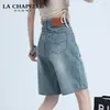 Shorts de Verano de Mezclilla Adelgazantes de Cintura Alta para Mujer 2025 Nuevos Shorts Delgados de Longitud Media