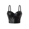 Camisola Cruzada Europea y Americana Amazon Chaleco Sexy Sujetador Estilo Europeo y Americano Top Tubo con Ballenas Internas Ropa Exterior de Mujer Cuero