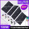 Panel solar 100W portátil exterior energía almacenamiento energía solar sistema traje inversor 4000W controlador