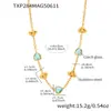 Miduoduo Corazón Romántico Francés Piedra de Cristal Checo Conjunto de Joyería Pulsera Collar Acero Inoxidable Chapado en Oro Real 18K