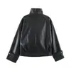 Chaqueta de moda estilo europeo y americano con efecto piel, nueva colección otoño/invierno, versátil, corte holgado, estiliza y moderna, top estilo motociclista