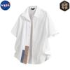 NASA Marca Moderna Estilo Americano Design Patchwork Camisa de Manga Curta Meninos Verão Estudantes Camisa de Meia Manga Blusa Fina