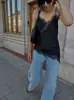 Para Exportación Transfronteriza Spot Estilo Europeo y Americano Verano 2025 Nuevo Vestido Corto Asimétrico con Tirantes de Encaje para Mujer