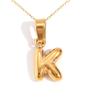 Colar Pingente de Letra Bolha em Aço Inoxidável Estilo Europeu e Americano Banhado a Ouro 18K, Colar Elegante Atacado Direto