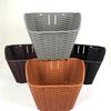 Cesta de Lingote Dianteira para Bicicleta Carro Elétrico Estrutura de Plástico Trançado Cesta tipo Rattan Cesta de Passeio com Tampa