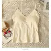 Nuevo camisole de encaje con espalda descubierta, una pieza, copas fijas, ropa interior anti-exposición, top de base con almohadilla en el pecho